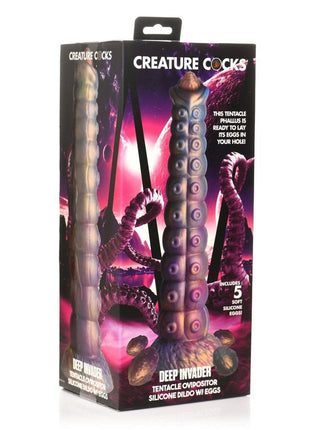 Creature Cocks Deep Invader Tentacle Ovipositor Silicone Dildo - Multicolor