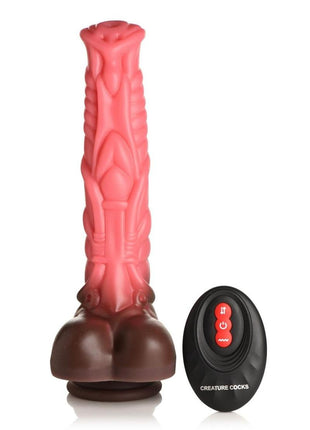 Creature Cocks Deluxe Centaur Thrusting and Vibrating Rechargeable Silicone Dildo - Brown/Pink