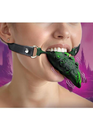 Creature Cocks Dragon's Lick Vibrating Rechargeable Silicone Oral Enhancer with Harness