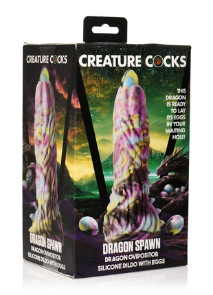 Creature Cocks Dragon Spawn Dragon Ovipositor Silicone Dildo with Eggs - Multicolor