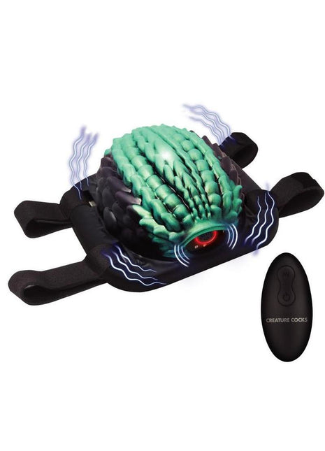 Creature Cocks Dragon Vibrating Rechargeable Silicone Grinder - Black/Teal