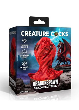 Creature Cocks Dragonspawn Silicone Butt Plug - Red - Large