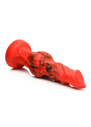Creature Cocks Fire Hound Silicone Dildo - Black/Red - Large