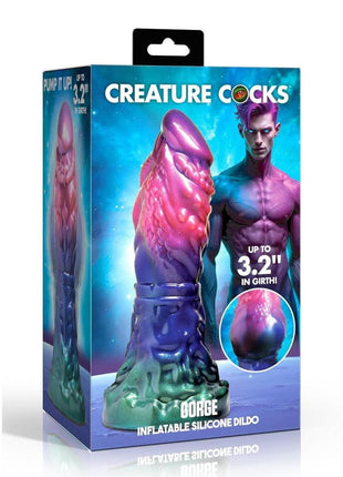 Creature Cocks Gorge Inflatable Silicone Dildo - Multicolor