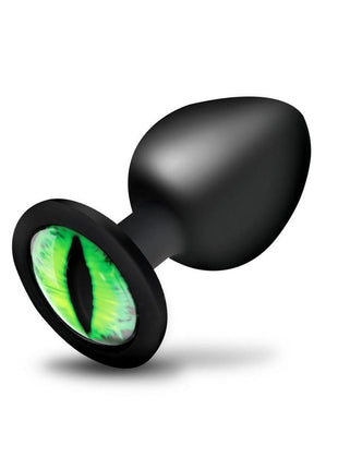 Creature Cocks Green Eye Silicone Butt Plug - Black/Green - Large