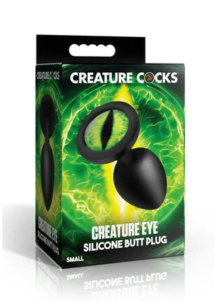 Creature Cocks Green Eye Silicone Butt Plug - Black/Green - Small