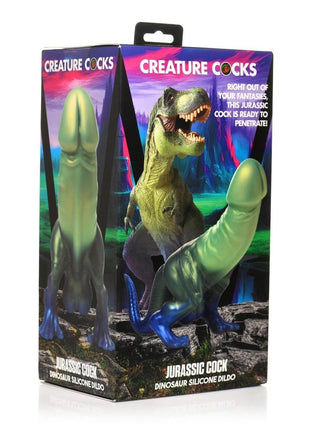 Creature Cocks Jurassic Dock Dinosaur Silicone Dildo - Blue/Green