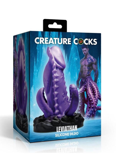 Creature Cocks Leviathan Silicone Dildo - Black/Purple