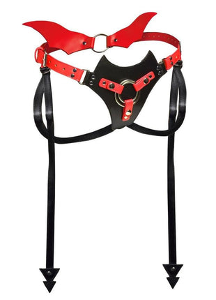 Creature Cocks Maelith Adjustable Strap-On Harness - Black/Red