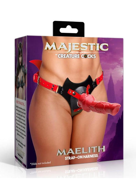 Creature Cocks Maelith Adjustable Strap-On Harness - Black/Red
