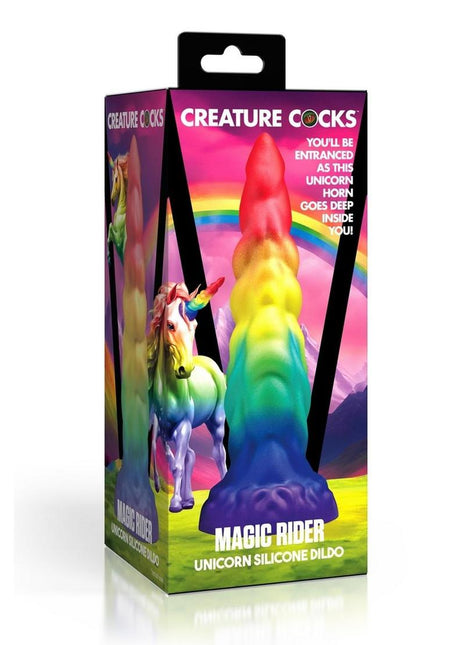 Creature Cocks Magic Rider Unicorn Silicone Dildo - Multicolor/Rainbow