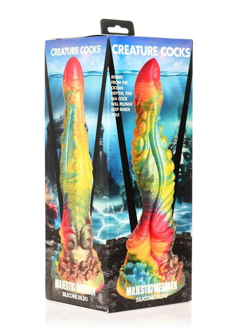 Creature Cocks Majestic Merman Silicone Dildo - Rainbow
