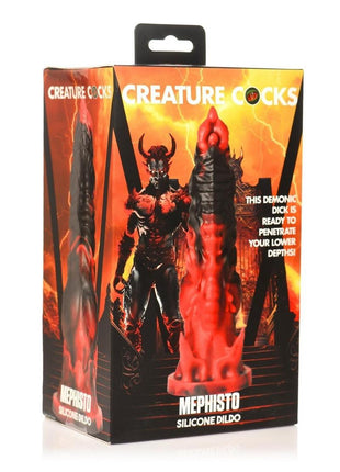 Creature Cocks Mephisto Silicone Dildo - Black/Red