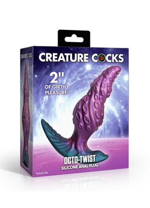 Creature Cocks Octo-Twist Silicone Anal Plug - Purple