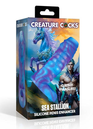 Creature Cocks Sea Stallion Silicone Penis Enhancer - Blue/Purple