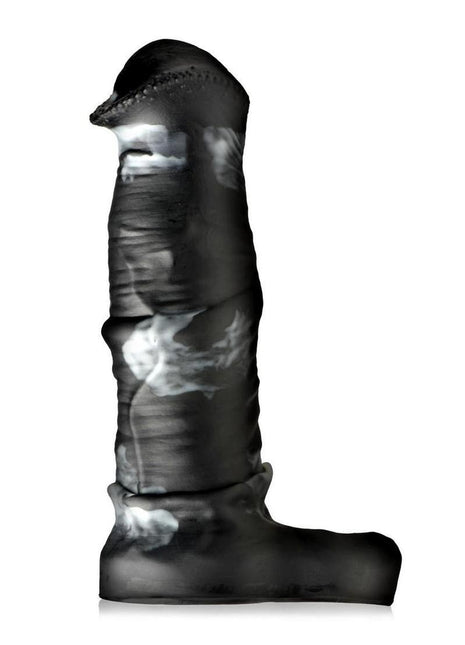 Creature Cocks Stallion Silicone Penis Extension - Black/Gray/Grey