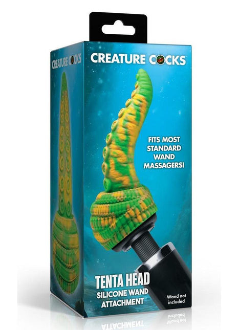 Creature Cocks Tenta Head Silicone Wand Attachment - Green/Yellow