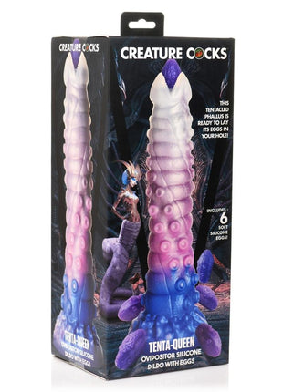 Creature Cocks Tenta-Queen Ovipositor Silicone Dildo with Eggs - Multicolor