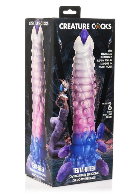 Creature Cocks Tenta-Queen Ovipositor Silicone Dildo with Eggs - Multicolor