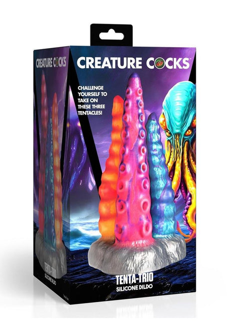 Creature Cocks Tenta- Trio Silicone Dildo - Multicolor