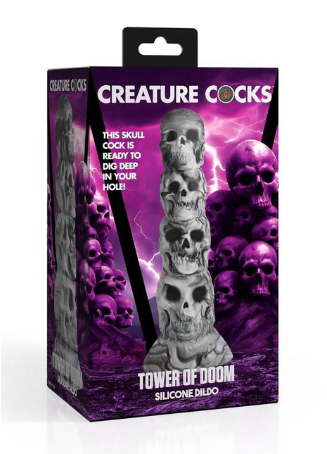 Creature Cocks Tower Of Doom Silicone Dildo - Gray/Grey