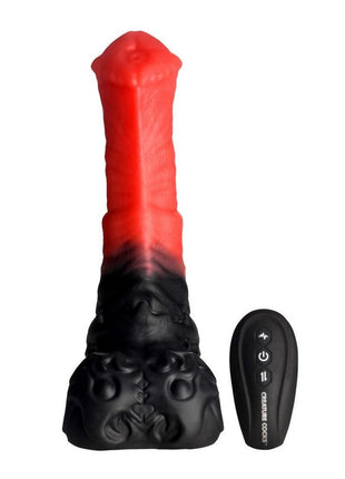 Creature Cocks Ultimate Centaur Thrusting and Vibrating Rechargeable Silicone Dildo with Remote Control - Black/Red