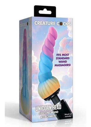 Creature Cocks Unicorn Head Silicone Wand Attachment - Rainbow
