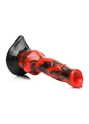 Creature Cocks Vibra Beast Vibrating Silicone Dildo - Black/Red