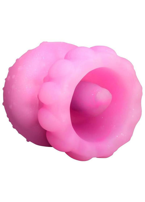 Creature Cocks Glow Jelly Licking and Vibrating Rechargeable Silicone Stimulator - Pink