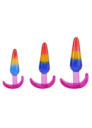 Crystal Jellies Anal Trainer - Multicolor/Rainbow - 3pc/Set