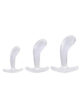 Crystal Jellies Curved Anal Trainer - Clear - 3 Piece/Set
