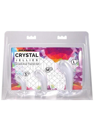 Crystal Jellies Curved Anal Trainer - Clear - 3 Piece/Set