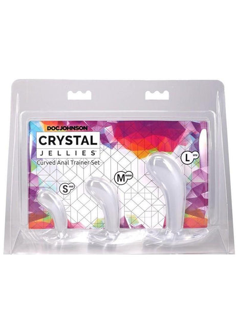 Crystal Jellies Curved Anal Trainer - Clear - 3 Piece/Set