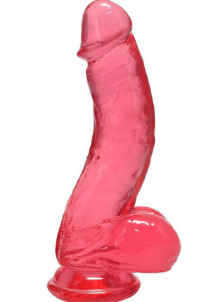 Crystal Jellies Curved Realistic Cock with Balls - Pink - 7in