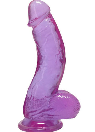Crystal Jellies Curved Realistic Cock with Balls - Purple - 7in