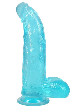 Crystal Jellies Curved Realistic Cock with Balls - Teal - 8in