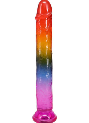 Crystal Jellies Dildo - Multicolor/Rainbow - 7.5in