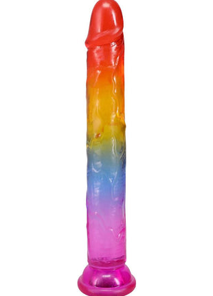 Crystal Jellies Dildo - Multicolor/Rainbow - 7in