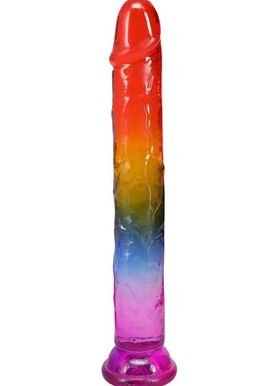 Crystal Jellies Dildo - Multicolor/Rainbow - 8.5in