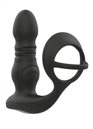 Cyrus App Control Thrusting Rechargeable Prostate Massager with Cock Ring - Black