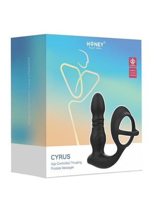 Cyrus App Control Thrusting Rechargeable Prostate Massager with Cock Ring - Black