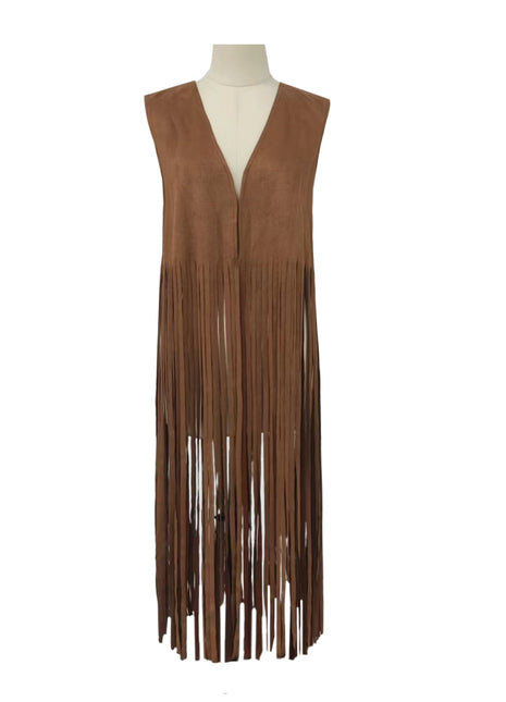 Midi Fringe Vest