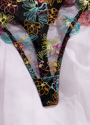 Ladies Rose Embroidery Teddy