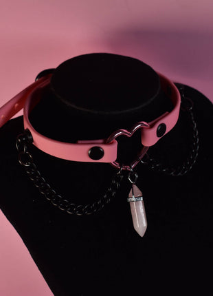 Pink Heart Choker