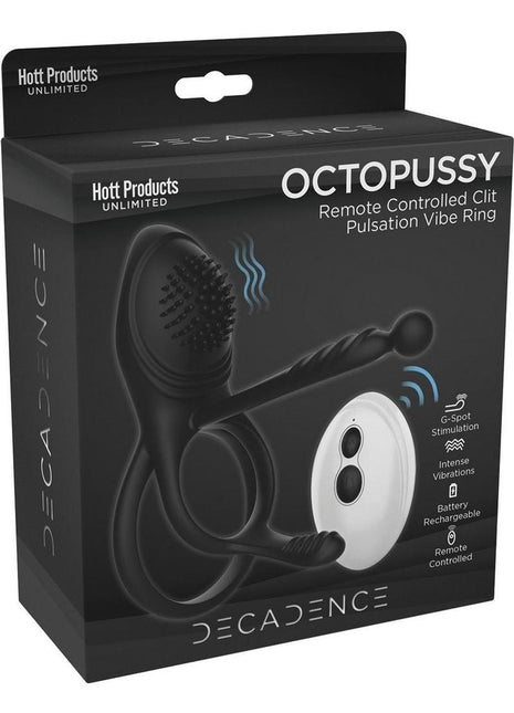 Decadence Octopussy Silicone Vibrating Cock Ring - Black
