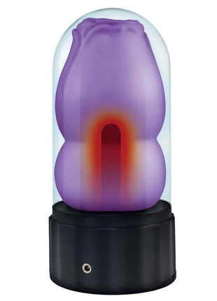 Delite Heated Rose Rechargeable Masturbator - Purple