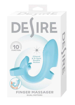 Desire Rechargeable Silicone Finger Massager - Blue