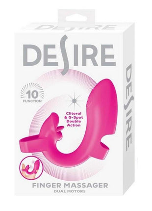 Desire Rechargeable Silicone Finger Massager - Pink