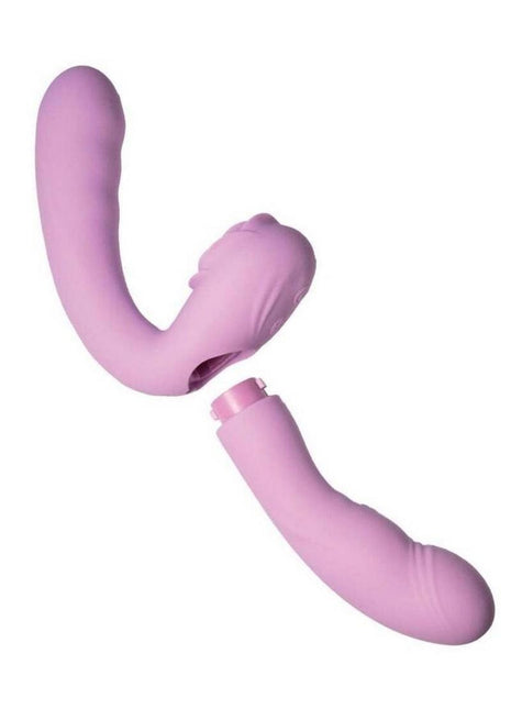 Desire Two-Piece Dual Rechargeable Silicone Vibrator - Lavender