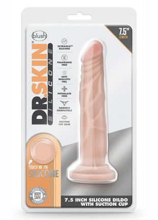 Dr. Skin Dr. Carter Silicone Dildo with Suction Cup - Vanilla - 7.5in